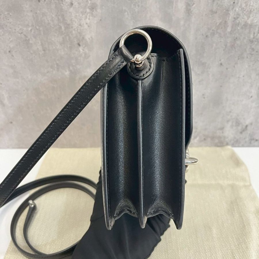 Hermes mini Roulis19 evergrain皮 黑銀 豬鼻子-4