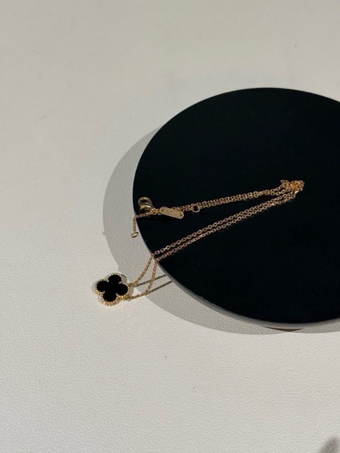 VCA黑花中號項鍊   疊戴超好看 可調節長短  女生項鍊必入款-5