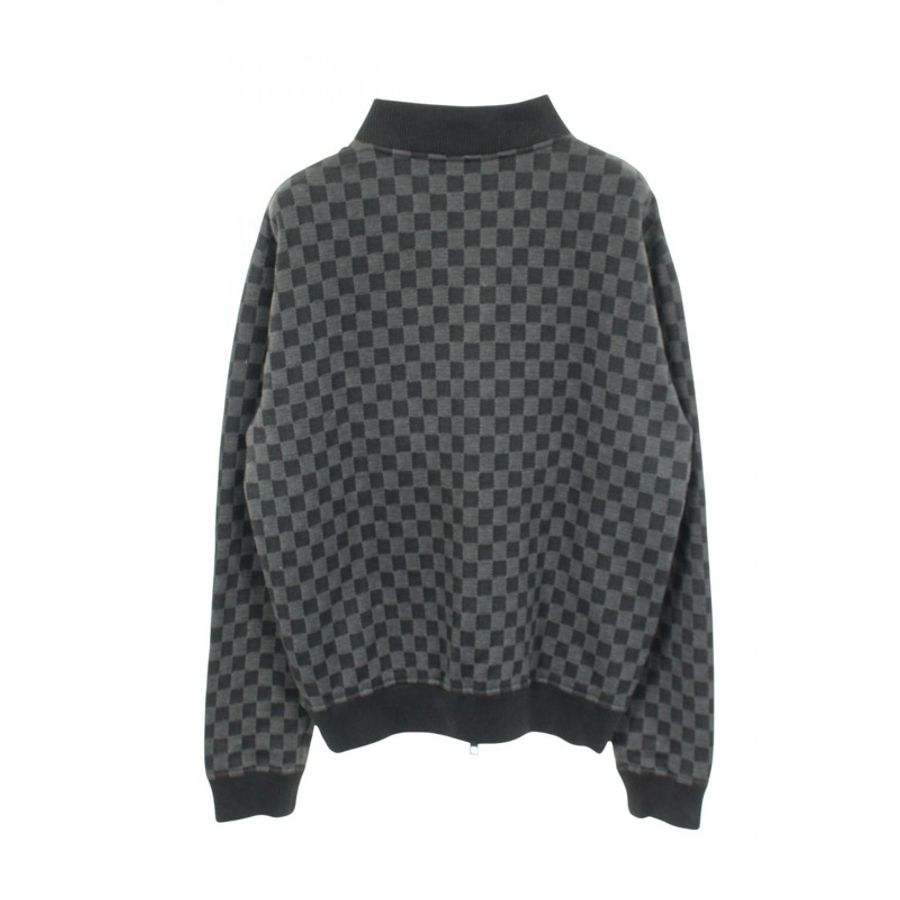 路易威登 Damier 提花拉鍊短版外套 #S 棉灰色 二手男款-1
