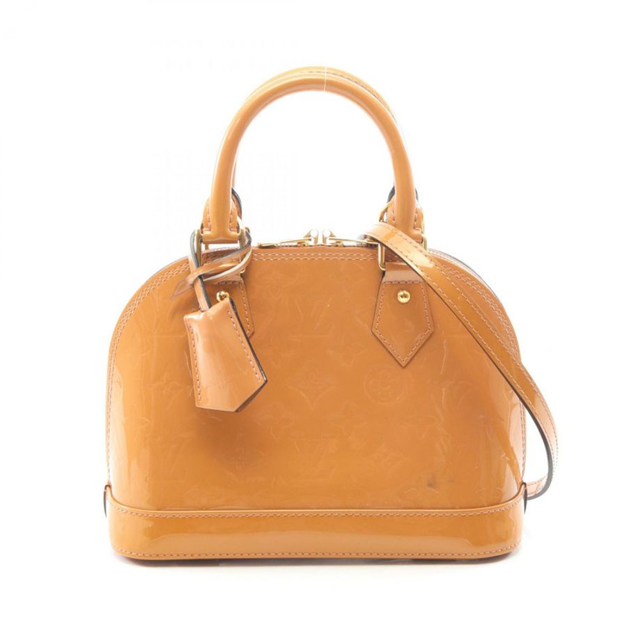 LOUIS VUITTON Alma BB 單肩斜背包手提包 M91585 Vernis Rose Velours-0