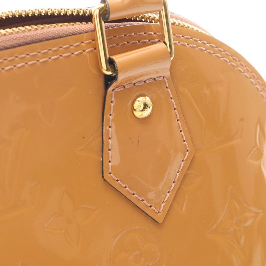 LOUIS VUITTON Alma BB 單肩斜背包手提包 M91585 Vernis Rose Velours-9