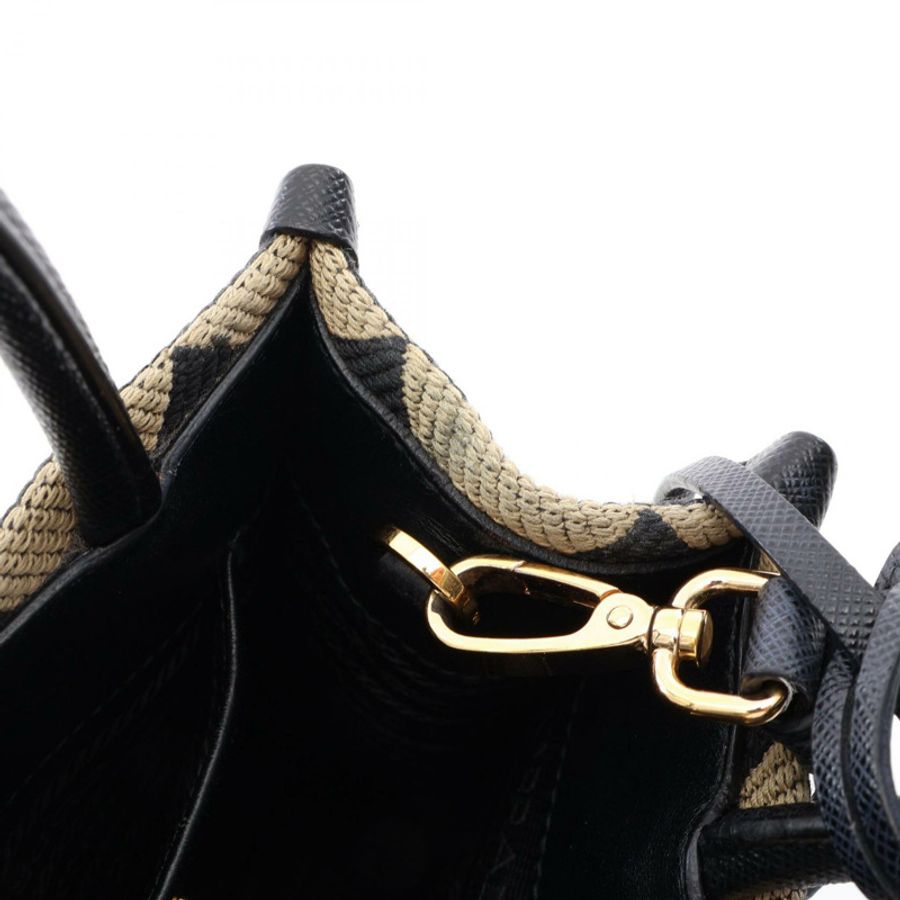 PRADA TRIANGOLO JACQUARD 符號刺繡迷你兩用手袋 1BA355 帆布-6