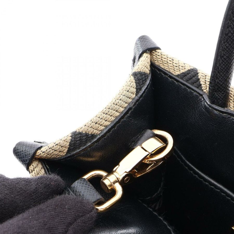 PRADA TRIANGOLO JACQUARD 符號刺繡迷你兩用手袋 1BA355 帆布-7
