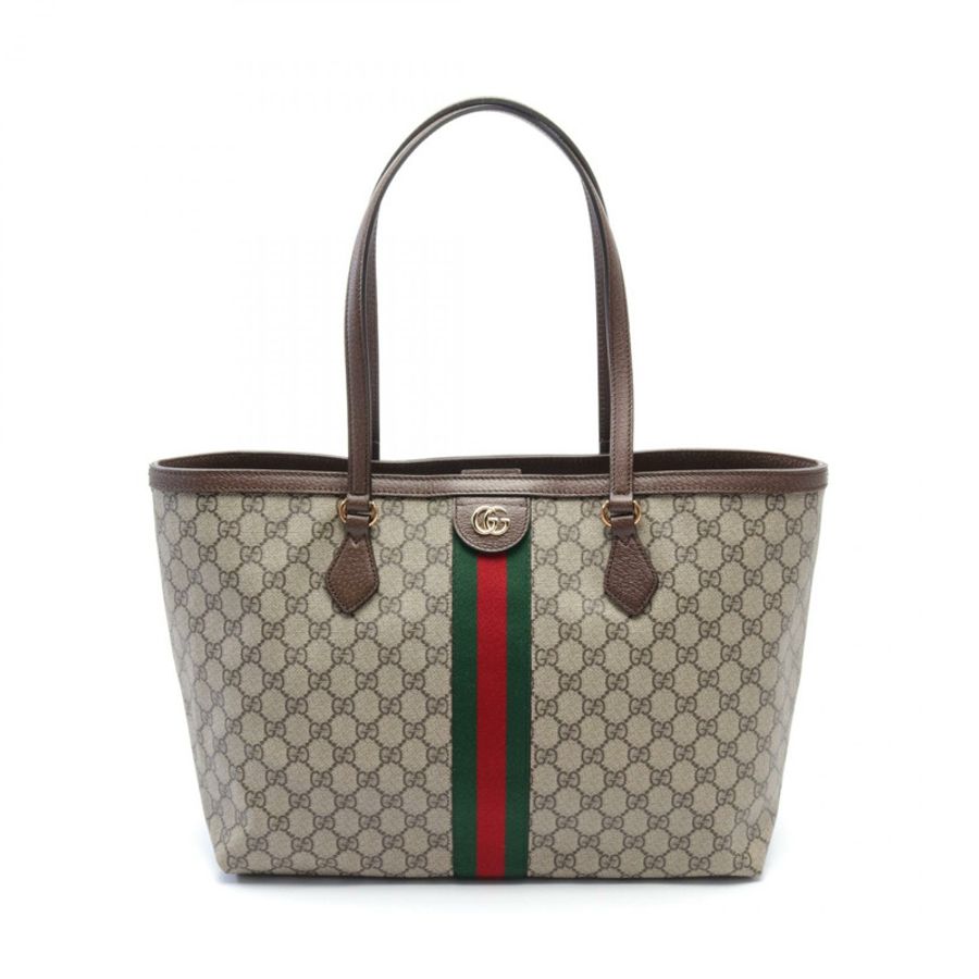 GUCCI 中型托特包 63168596IWB8745 帆布皮革 米色 棕色 多色 全新-0