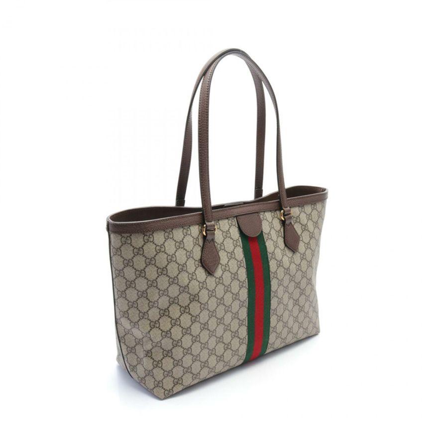 GUCCI 中型托特包 63168596IWB8745 帆布皮革 米色 棕色 多色 全新-1