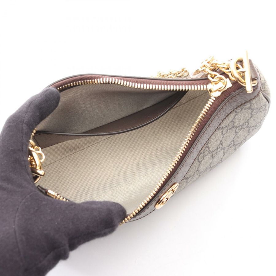 GUCCI Ophidia 小號單肩手提包 735132FABLE9442 帆布皮革 米色 全新-2