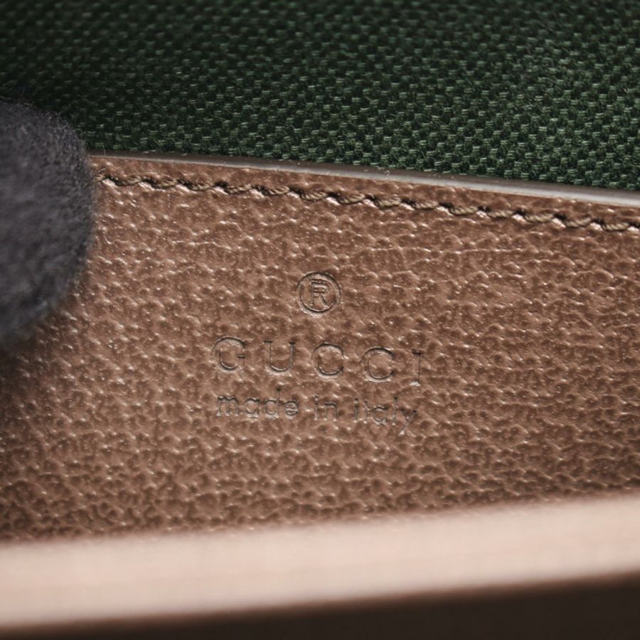 GUCCI Ophidia 中型 Sherry Line 鏈條單肩包 帆布皮革 米色 全新-3