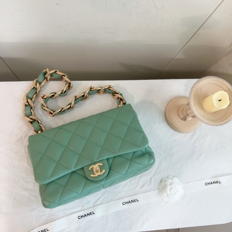 ෆ Chanel 粗鍊cf牛油果綠🥑-3