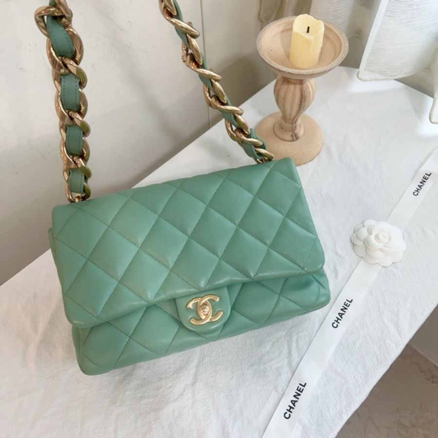 ෆ Chanel 粗鍊cf牛油果綠🥑-4