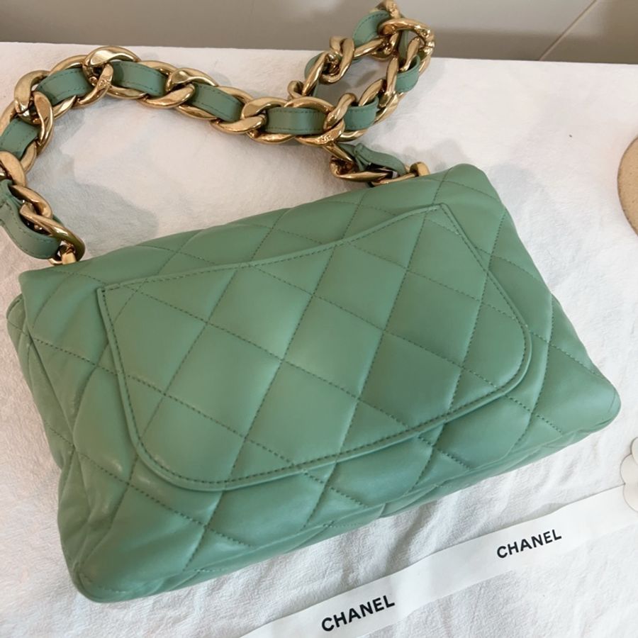 ෆ Chanel 粗鍊cf牛油果綠🥑-9