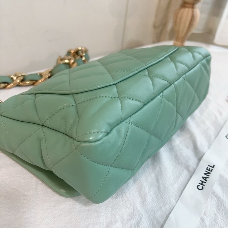 ෆ Chanel 粗鍊cf牛油果綠🥑-10