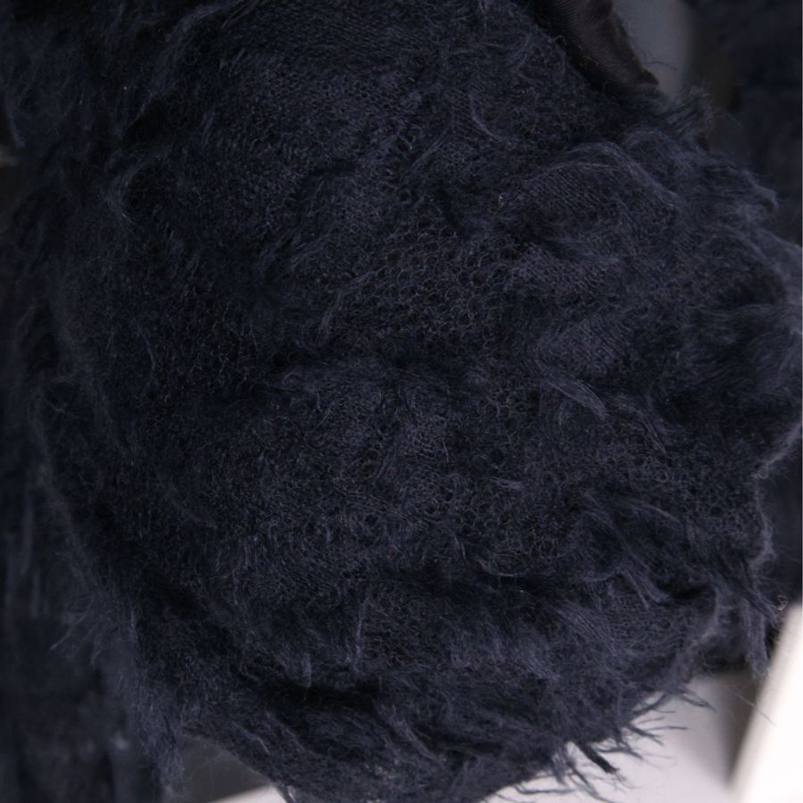Chanel 09年俄罗斯莫斯科系列秀款黑色羊毛网纱波浪蝴蝶结领口开衫外套-20