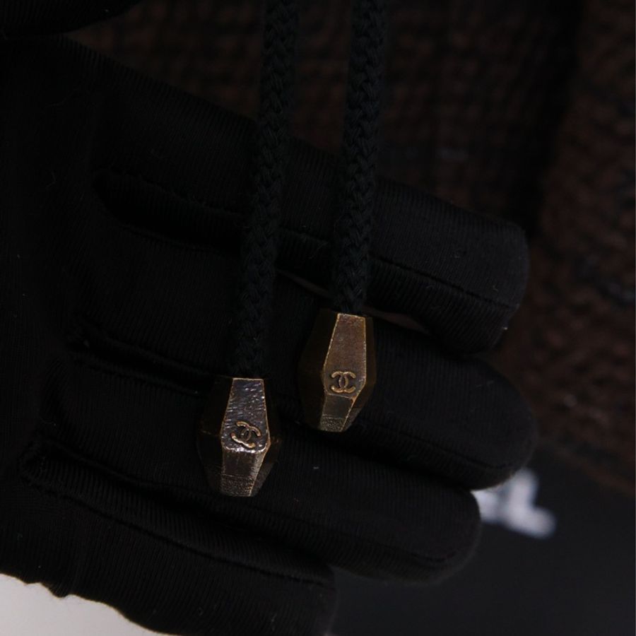 Chanel 10年上海巴黎系列棕色格纹粗花呢毛毛领口袖口滚边上衣半裙套装毛领可拆卸-43