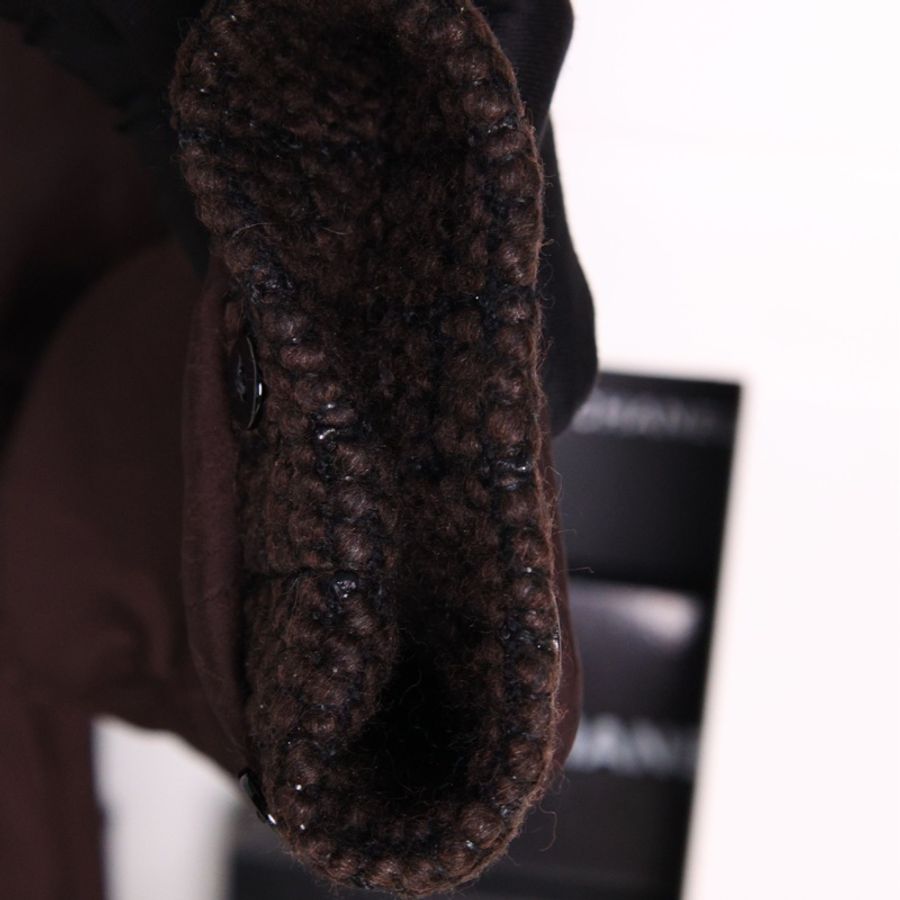 Chanel 10年上海巴黎系列棕色格纹粗花呢毛毛领口袖口滚边上衣半裙套装毛领可拆卸-44