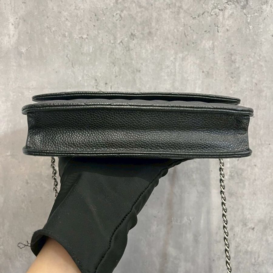 Chanel WOC 黑銀荔枝牛-7
