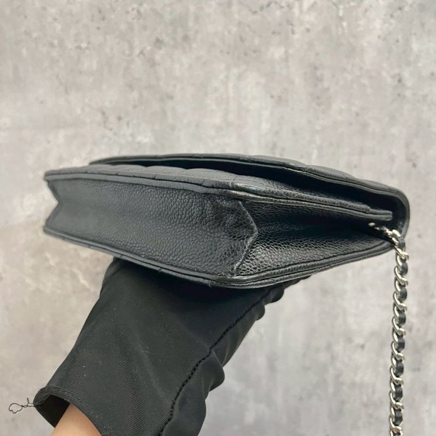 Chanel WOC 黑銀荔枝牛-9