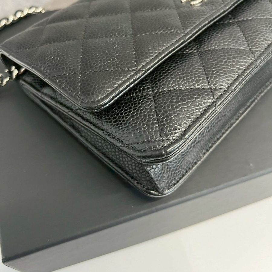 Chanel WOC 黑銀荔枝牛-10