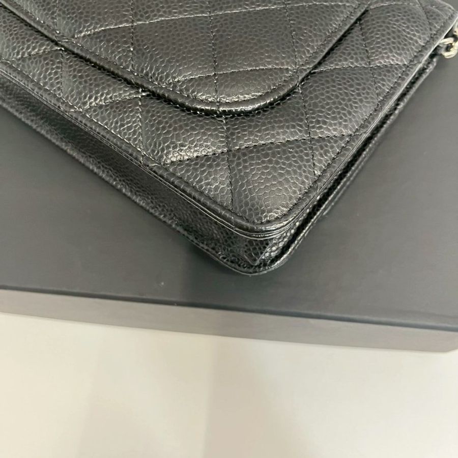 Chanel WOC 黑銀荔枝牛-13