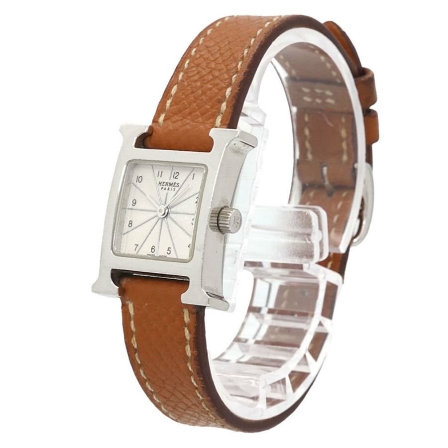 愛馬仕 H-Watch Mini HH1 110 女士腕錶 銀色石英錶-1