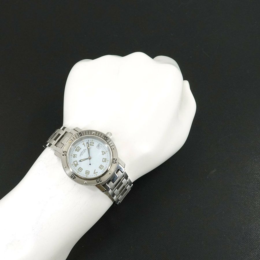 愛馬仕 HERMES Clipper Diver CL7 710 男士腕錶 日期顯示 白色石英錶-3
