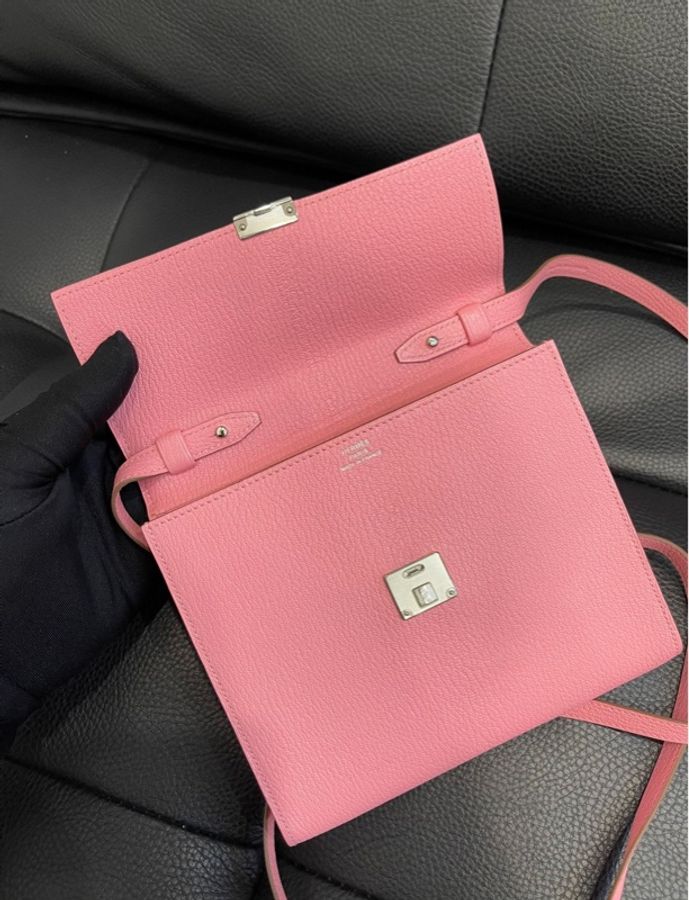 【愛馬仕性價比之王✨】Clic16 Wallet rose ete 夏日玫瑰 郵差包|錢包|-6