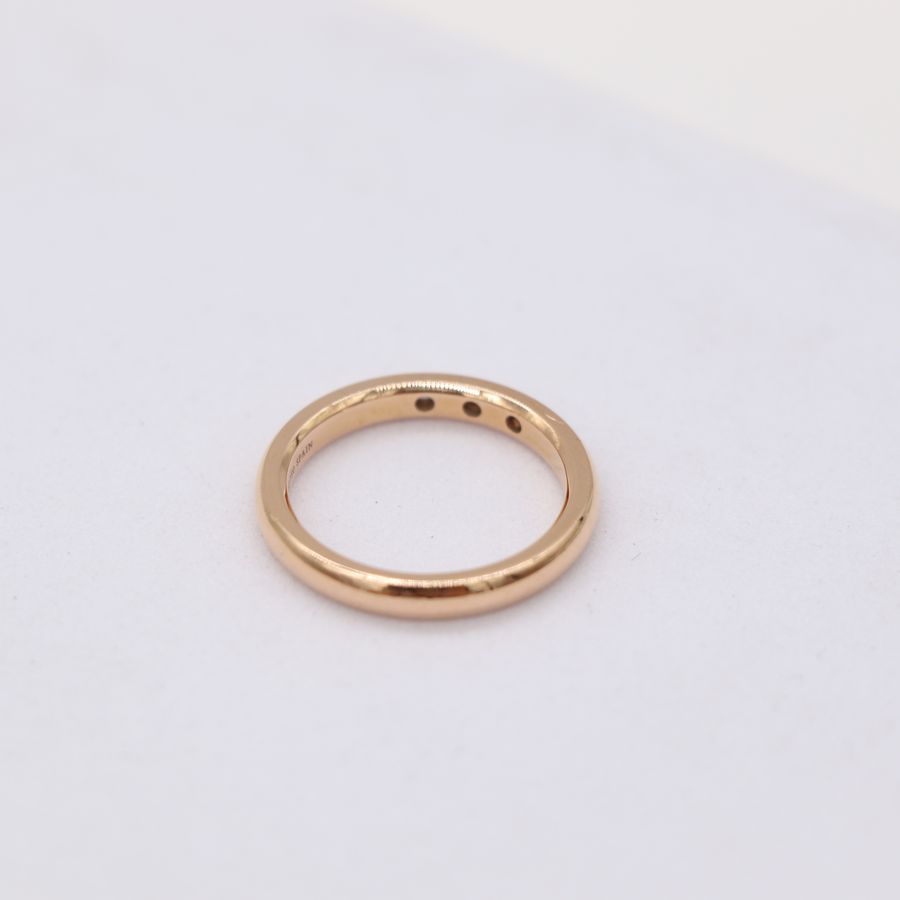 Tiffany & Co. 蒂芙尼 18K 玫瑰金 簡約三鑽戒指-6