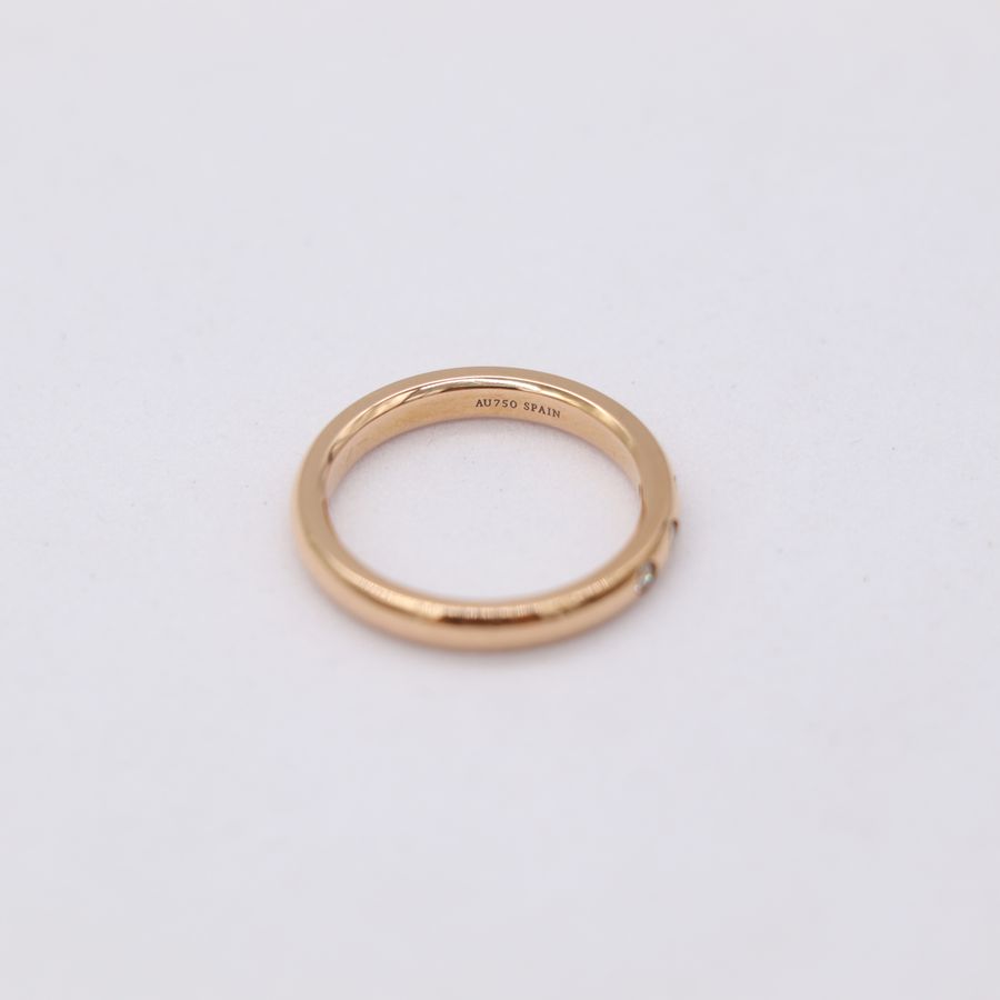 Tiffany & Co. 蒂芙尼 18K 玫瑰金 簡約三鑽戒指-7