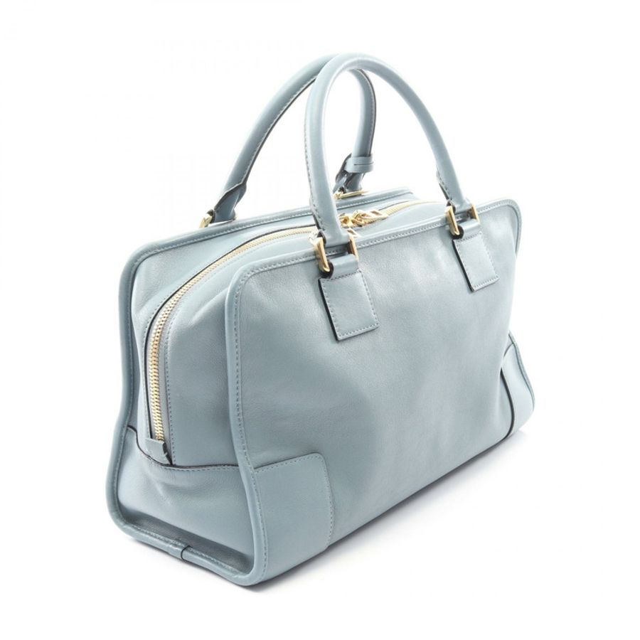 LOEWE Amazona 36 斜背單肩手提包 皮革 藍色 二手 女士-1