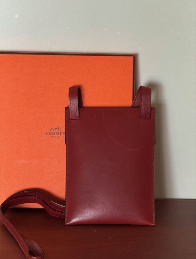 【氣質小包✨全網獨有❤️】愛馬仕Hermes vintage全皮手機包 斜挎包-1