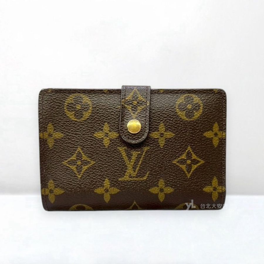 A13250-LV 老花釦式4卡口金零錢袋金釦中夾M61674-0
