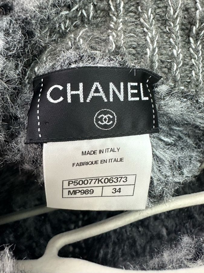 Chanel 香奈兒灰色毛絨針織上衣 34碼-3