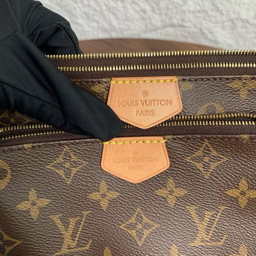 路易威登LOUIS VUITTON Multi Pochette Accessoires 棕色老花五合一 麻將包腋下包手拿包斜挎包單肩包 肉粉色肩帶 金扣-5