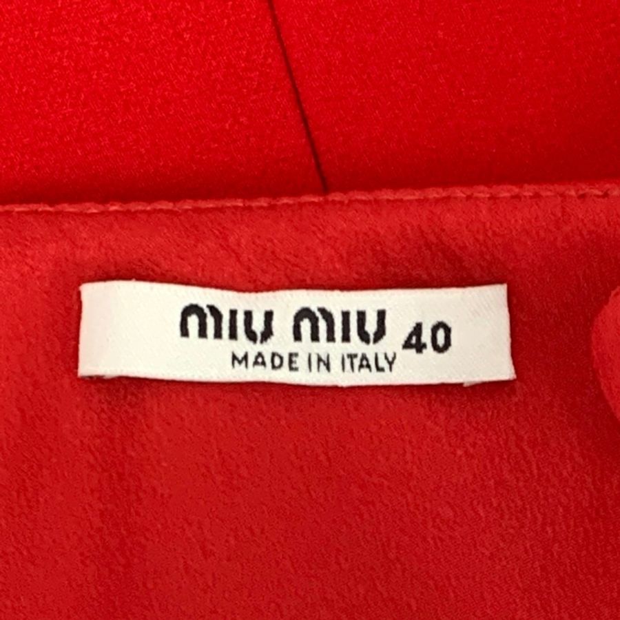 Miu Miu 红色V领无袖连衣裙 L码-4
