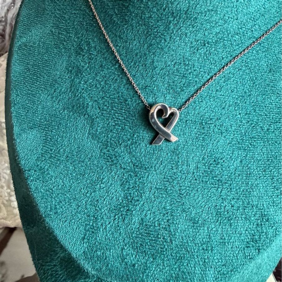 蒂芙尼 Paloma Picasso 畢卡索設計系列 Loving Heart擁抱愛心 純銀項鍊 純銀 頸鏈 項鏈 鎖骨鏈 Tiffany & Co 純銀項鍊 925-0