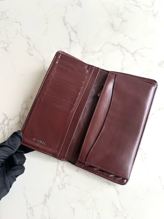 Chanel 黑色銀扣皮革長夾 錢包 皮夾 中古包 二手包 古董包 手拿-5