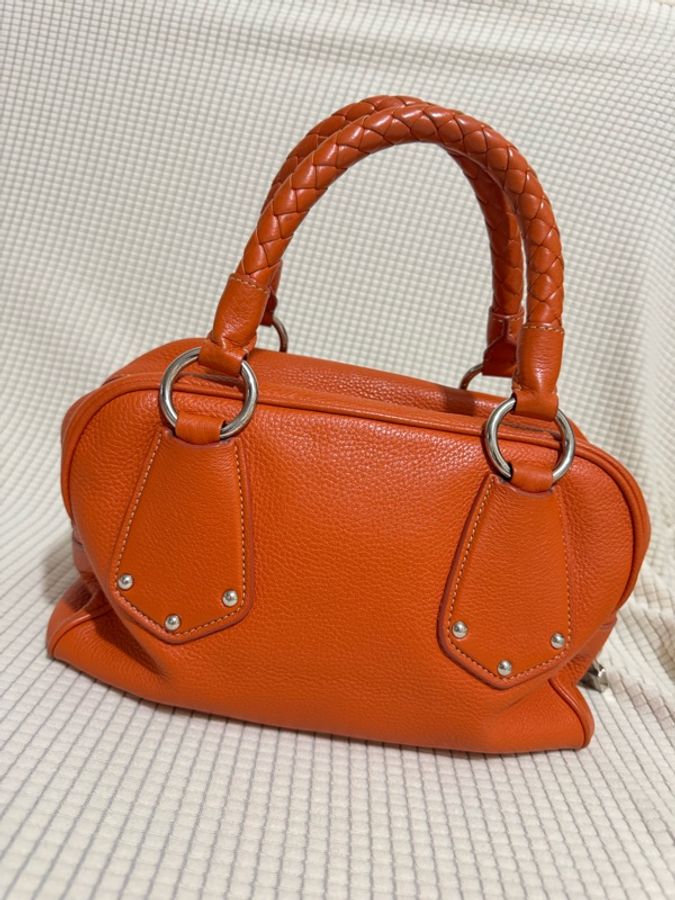 PRADA Vitello Daino Leather Bauletto Bowler Bag-3