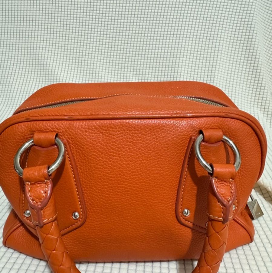 PRADA Vitello Daino Leather Bauletto Bowler Bag-11