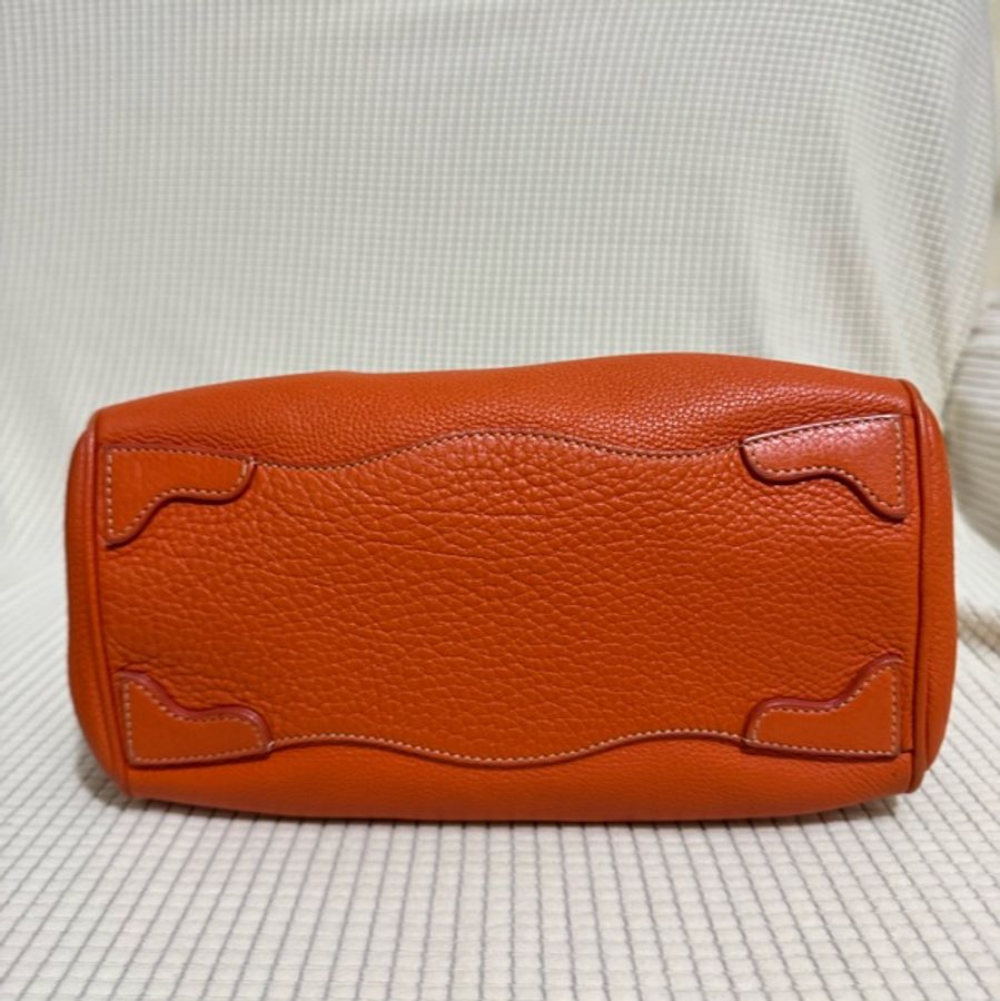 PRADA Vitello Daino Leather Bauletto Bowler Bag-12