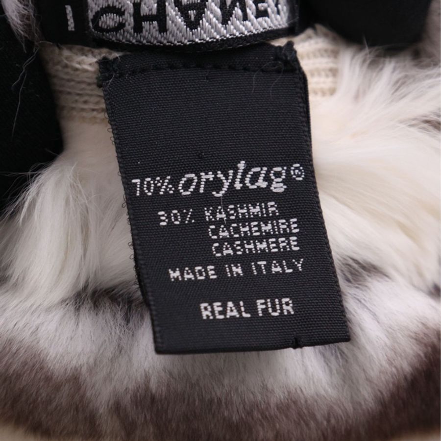 Chanel 白棕渐变兔毛皮草围巾-19