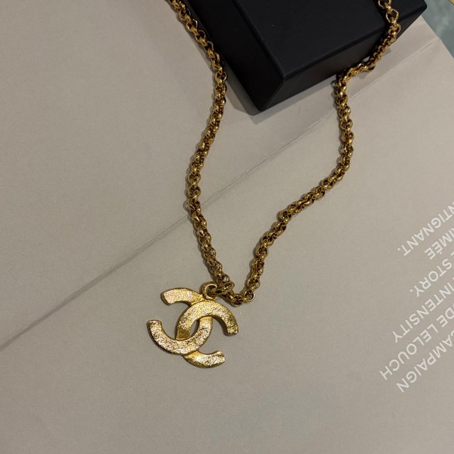 CHANEL 金色雙C項鍊-0