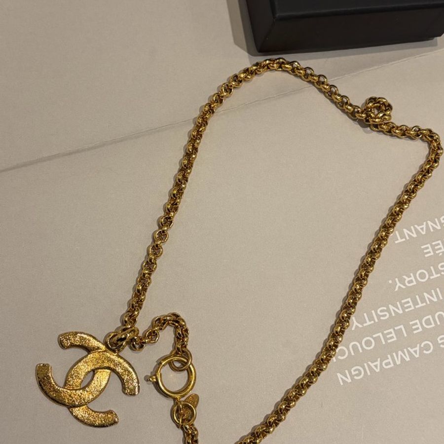 CHANEL 金色雙C項鍊-1