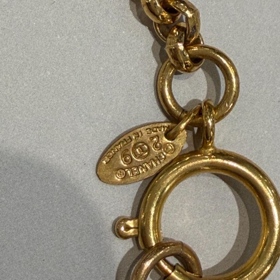 CHANEL 金色雙C項鍊-5