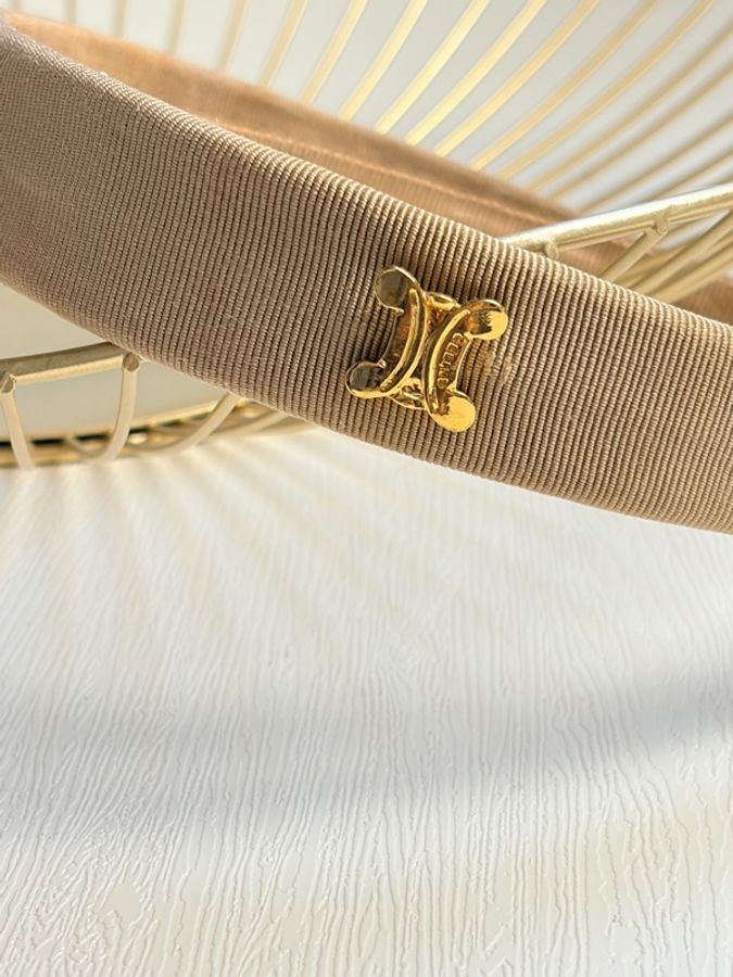 Celine 凱旋門髮箍 頭箍 奶茶駝色-9