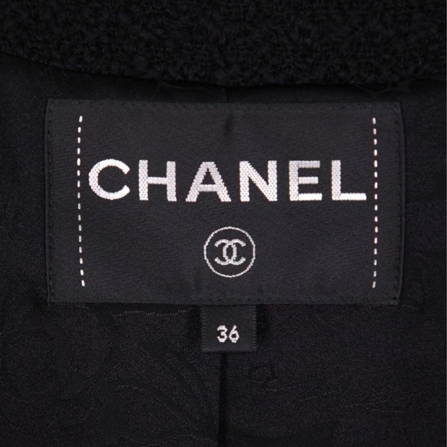 Chanel 17年大都会系列秀款黑色重工刺绣花朵钉珠滚边上衣外套-18