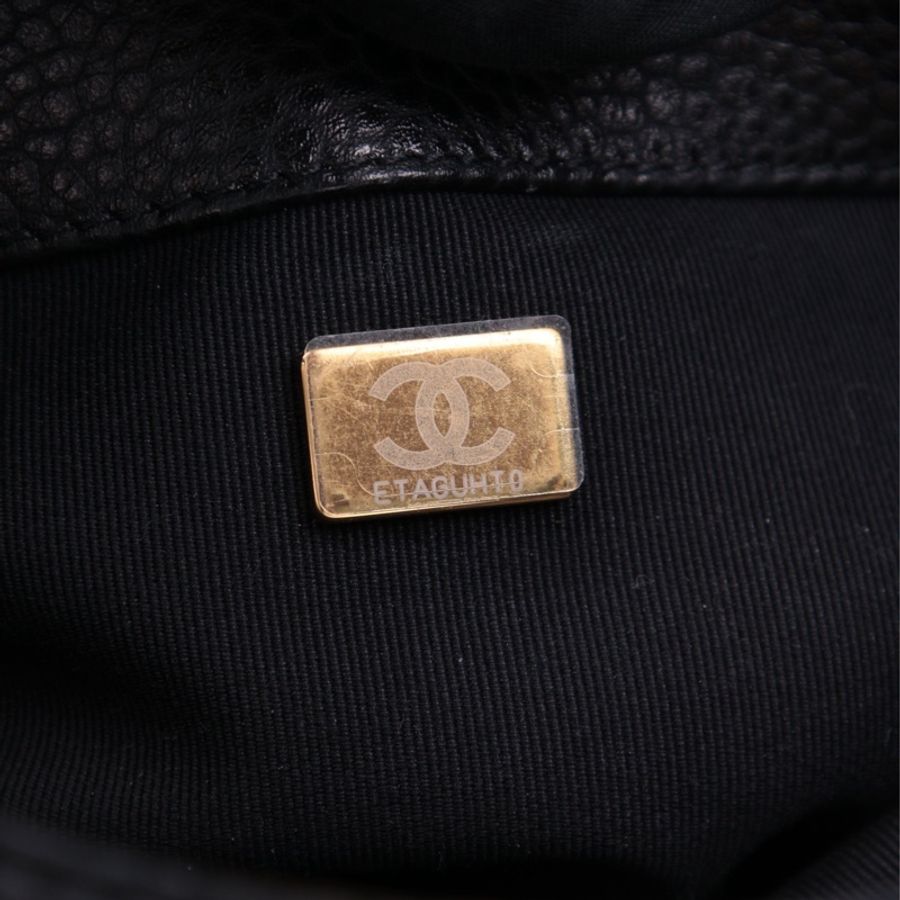 Chanel 24K黑金荔枝皮小号保龄球包单肩包-28