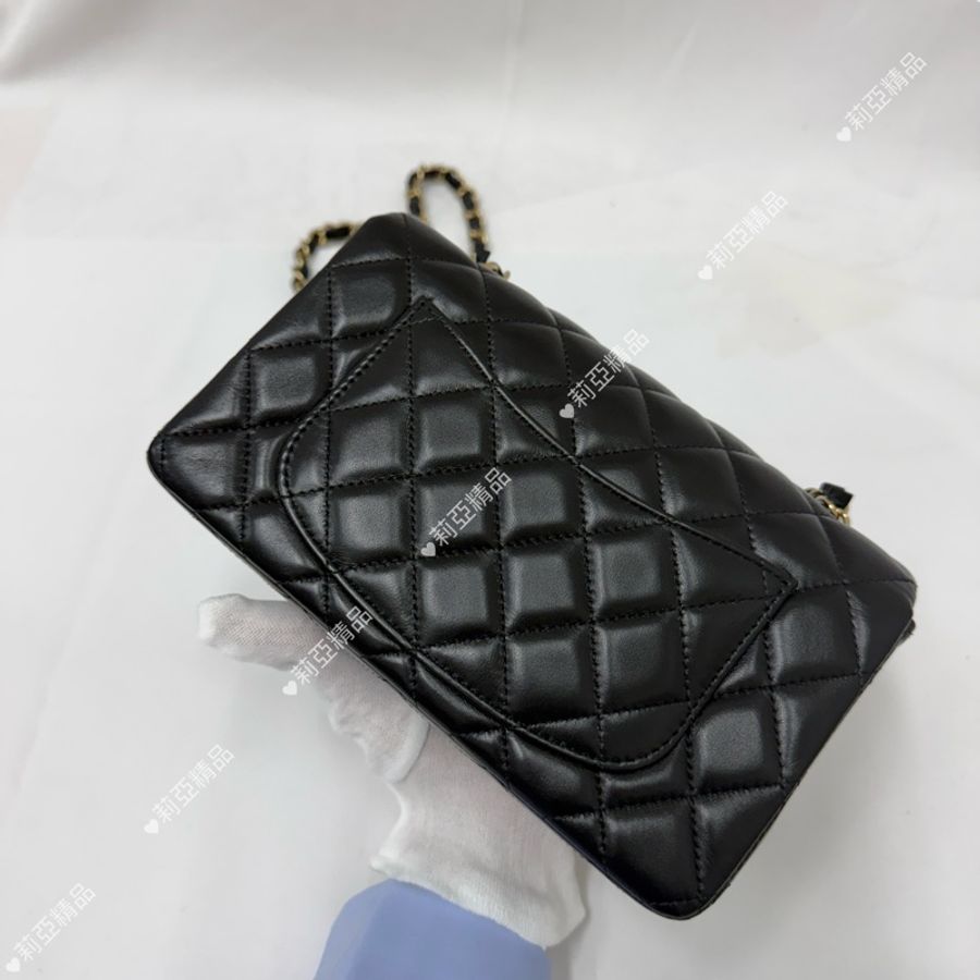莉亞精品♡Chanel cf20淡金釦 近新美包-3