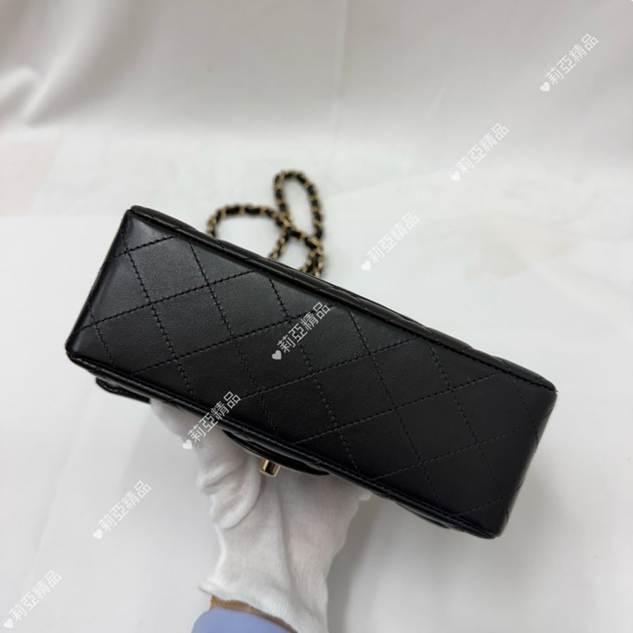 莉亞精品♡Chanel cf20淡金釦 近新美包-4