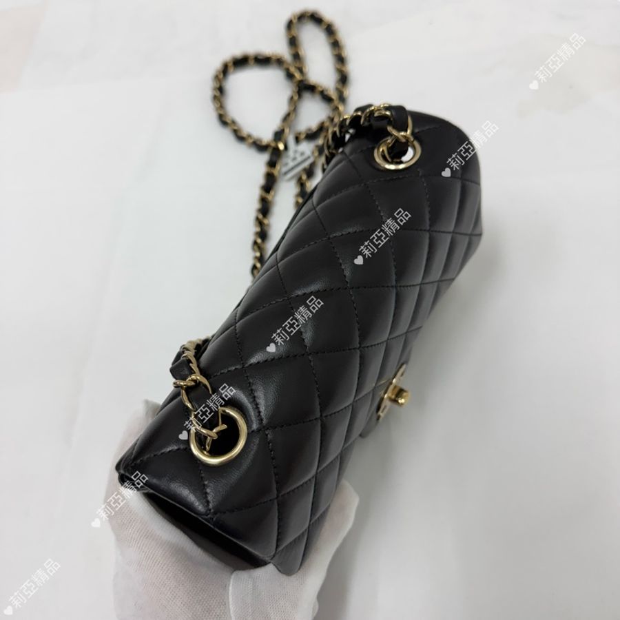莉亞精品♡Chanel cf20淡金釦 近新美包-5