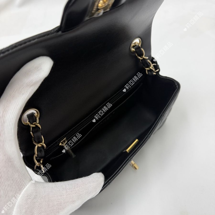 莉亞精品♡Chanel cf20淡金釦 近新美包-10