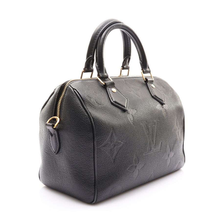 黑色 原花 牛皮 壓紋 Speedy Bandouliere 25 兩用包【LOUIS VUITTON LV 路易威登】 M58951-1